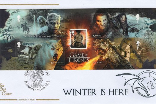 Cotswold Game of Thrones Minisheet FDC