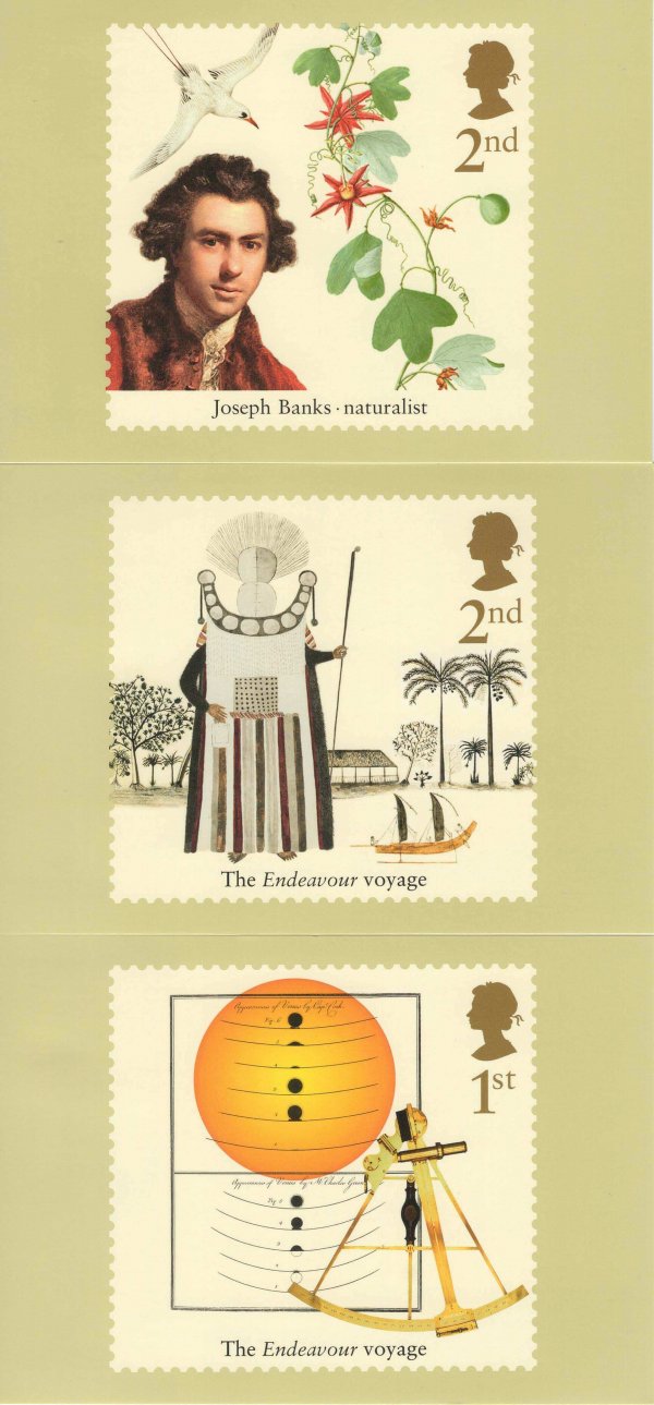 Captain Cook Stamp Cards Back image 1