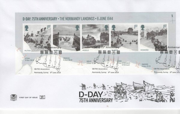 Stuart D-Day 75th Anniv Mini Sheet FDC