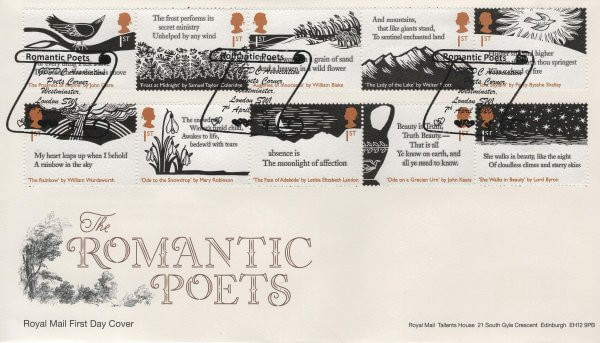 Royal Mail Romantic Poets FDC